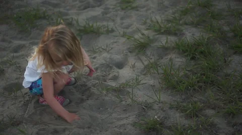 Playing in Sand Stock Footage 48950236