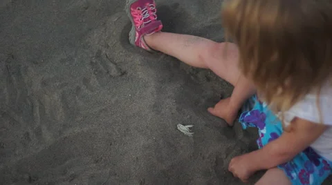 Playing in Sand Stock Footage 48950666