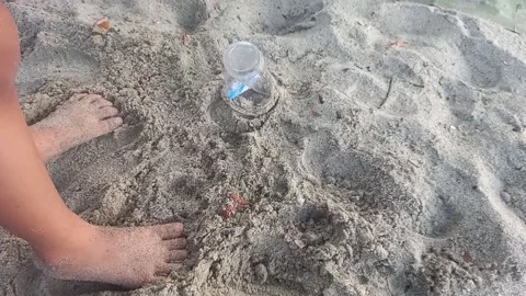 Playing with sand Stock Footage 238031982