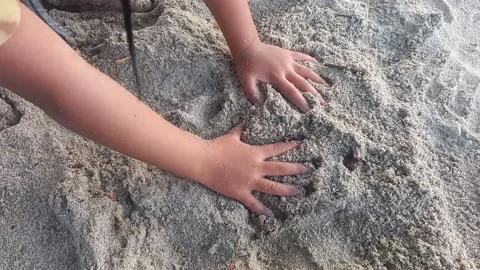 Playing with sand Stock Footage 238031985