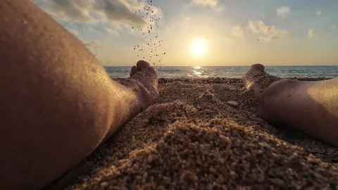 Playing with sand. Stock Footage 279082849