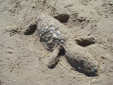 Playing in the sand Foto stock