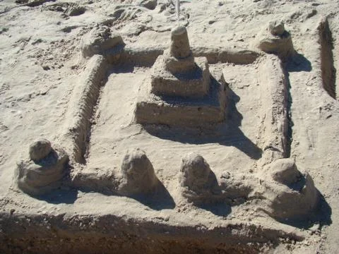 Playing in the sand Foto stock