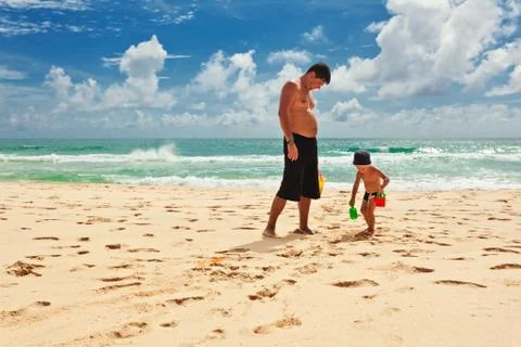 Playing in the sand Stock Photos