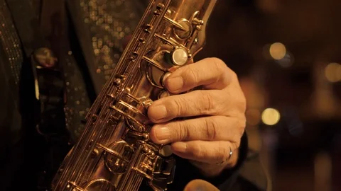 Playing saxophone Stock Footage 117125043