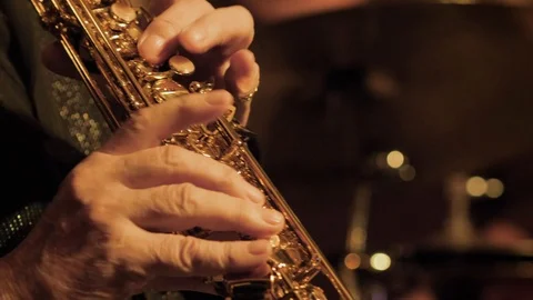 Playing saxophone Stock Footage 117125713
