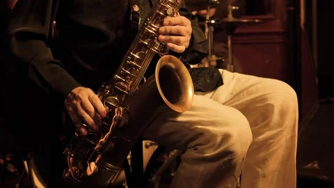 Playing saxophone Stock Footage 117125850