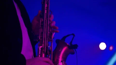 Playing Saxophone At Party Stock Footage 129624416