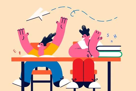 Playing in school class concept. Stock Illustration