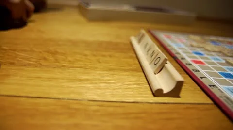 Playing Scrabble Stock Footage 12673113