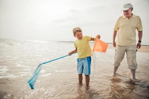 Playing in the Sea Fotos Stock