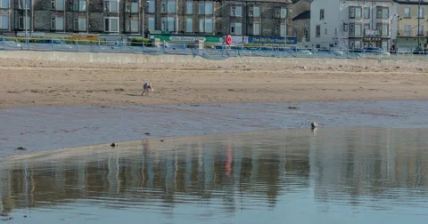 Playing at the Seaside Time Lapse Stock Footage 57639093