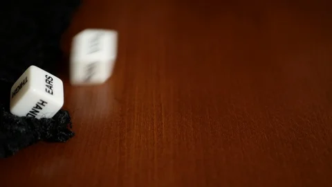 Playing sexual games with cubes. Cubes and panties on the table. Vidéo 121969003