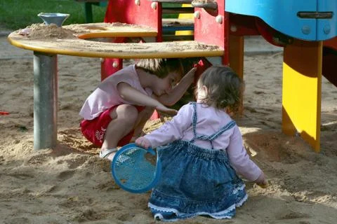 Playing with sister Stock Photos