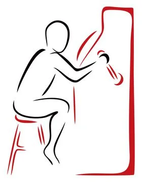 Playing the slots Stock Illustration