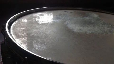 Playing on the snare drum Stock Footage 93420443