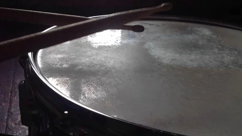 Playing on the snare drum. Time lapse Stock Footage 93420438