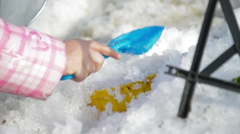 Playing with snow Stock Footage 46159054