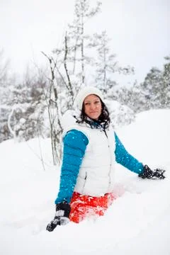 Playing in the snow Stock-Fotos