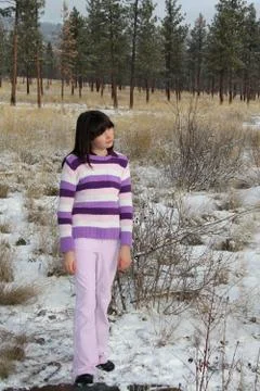 Playing in snow Stock Photos