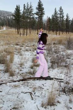 Playing in snow Stock Photos