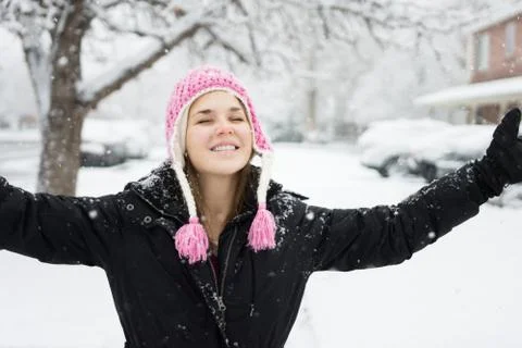Playing in the snow Stock Photos