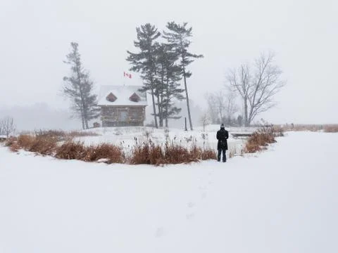 Playing in the snow Foto stock