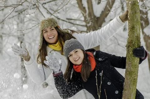 Playing in Snow Stock Photos