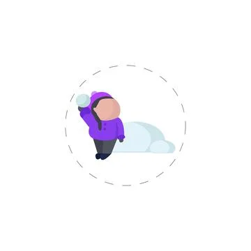 Playing snowball icon. Elements of Christmas holidays colourful flat vector i Stock Illustration
