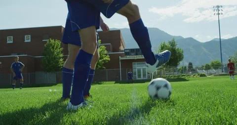 Playing Soccer close up - 4K Stock Footage 90008687