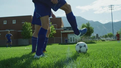 Playing Soccer Close Up. - HD Stock Footage 89919027