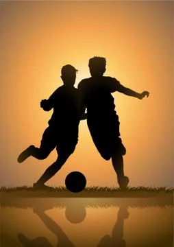 Playing Soccer Stock Illustration