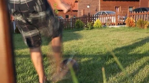 Playing soccer slow motion HD 1080p Video stock 7764438