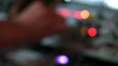 Playing soft sound with Modular Synthesizer Video stock 63792168