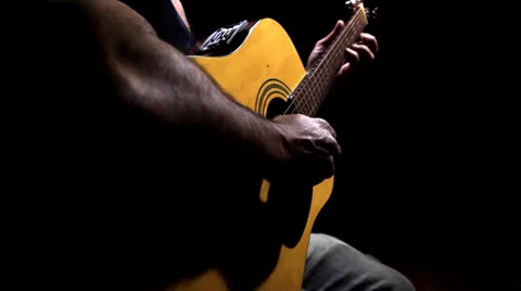 Playing A Solo Guitar. Stock Footage 36807137