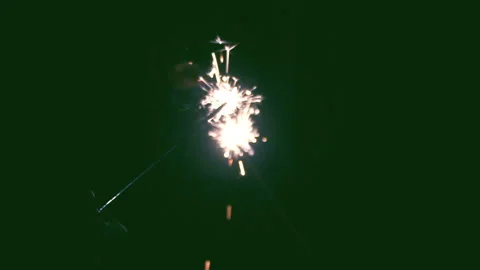 Playing with sparklers Stock Footage 133139894