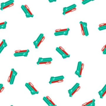 Playing stick for cat isometric icon seamless pattern Stock Illustration