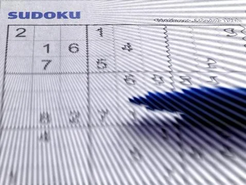 Playing Sudoku Stock Photos
