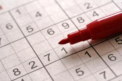 Playing Sudoku Stock Photos