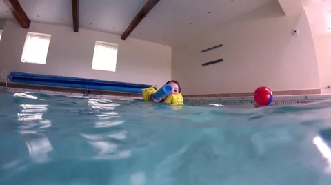 Playing in a Swimming pool Stock Footage 46726177