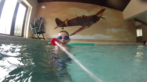 Playing in a Swimming pool Stock Footage 46726246