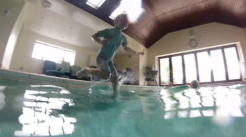 Playing in a Swimming pool Stock Footage 46726298