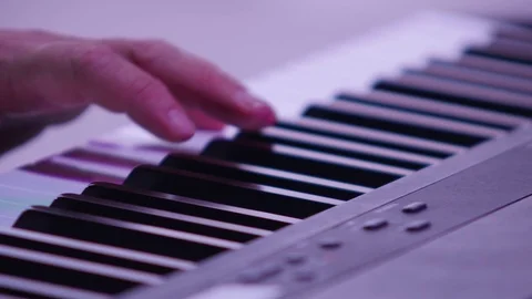 Playing the Synth Stock Footage 101434397