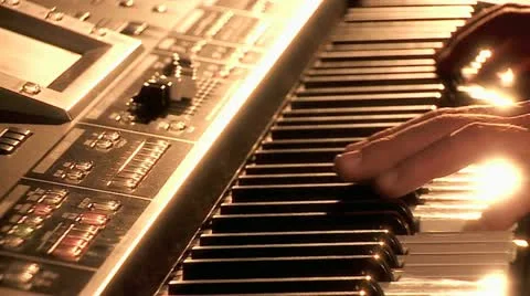 Playing on Synthesizer  1 Stock Footage 10903067