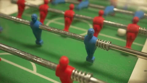 Playing Table Soccer Game Stock Footage 328952681