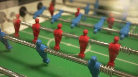 Playing Table Soccer Game Stock Footage 328952690