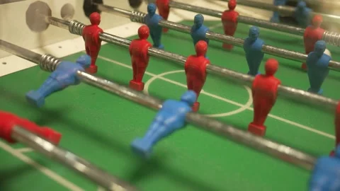 Playing Table Soccer Game Stock Footage 328952692