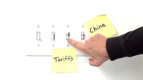 Playing with tariffs Stock Footage 306327200