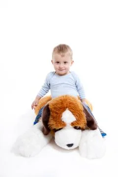 Playing with teddy bear Stock Photos