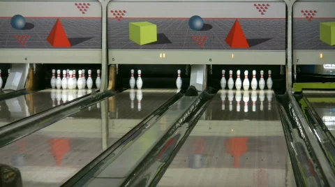Playing ten pin bowling 4 Stock Footage 340960